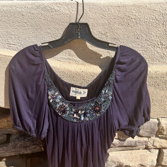 Hannah Jo purple sequence blouse size small - Picture 11 of 17